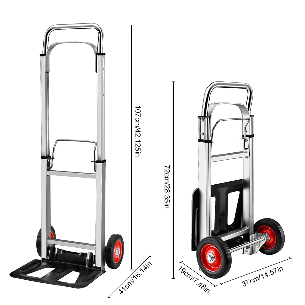 Telescoping  Hand Truck Portable Heavy Duty Dolly Cart Collapsible Luggage Cart Compact Trolley Cart for Easy Moving and Travel