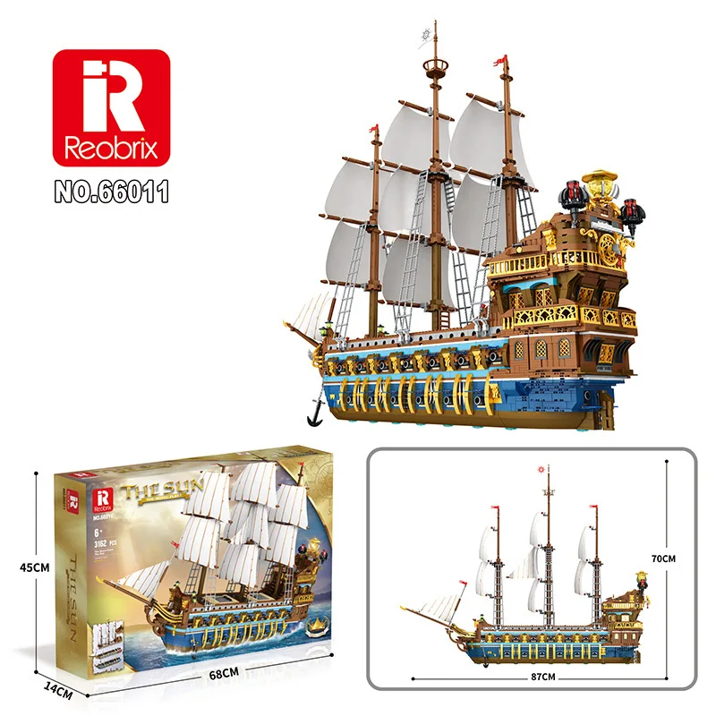 

3162pcs Creative Pirate Ship Building Blocks Assembling Bricks Model Construction kit for Adults Birthday Gift Set