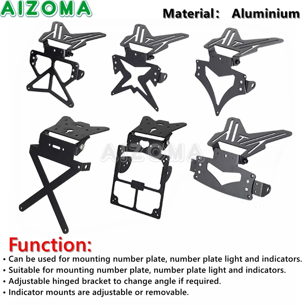 Motorcycle Fender Eliminator License Plate Holder For Yamaha Honda Kawasaki Suzuki Ducati Motorbikes Number Plate Tail Tidy Kit