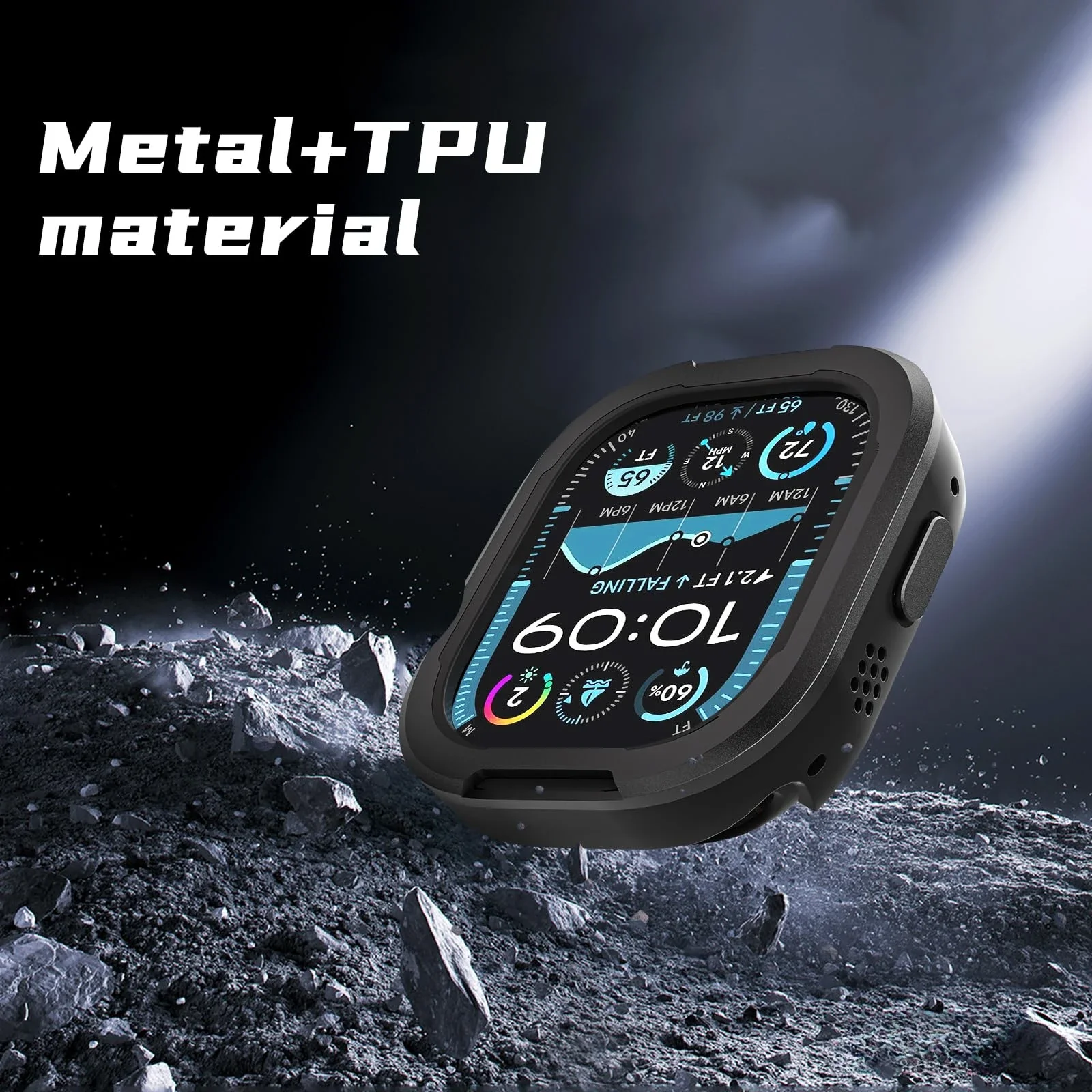 Sleek Dual-Layer Metal & TPU Apple Watch Protector Case