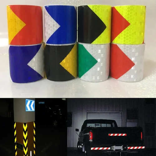 화살표 반사 테이프, 5cm x 300cm, 안전주의 경고, 트럭, 오토바이, 자전거, 자동차 스타일링용 반사 접착 테이프 스티커 2
