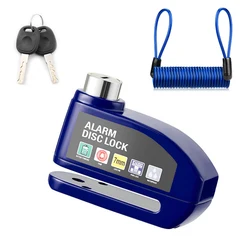 Waterproof Ultra - Loud Anti - Theft Motorcycle Disc Brake Lock with Alarm (Blue)
