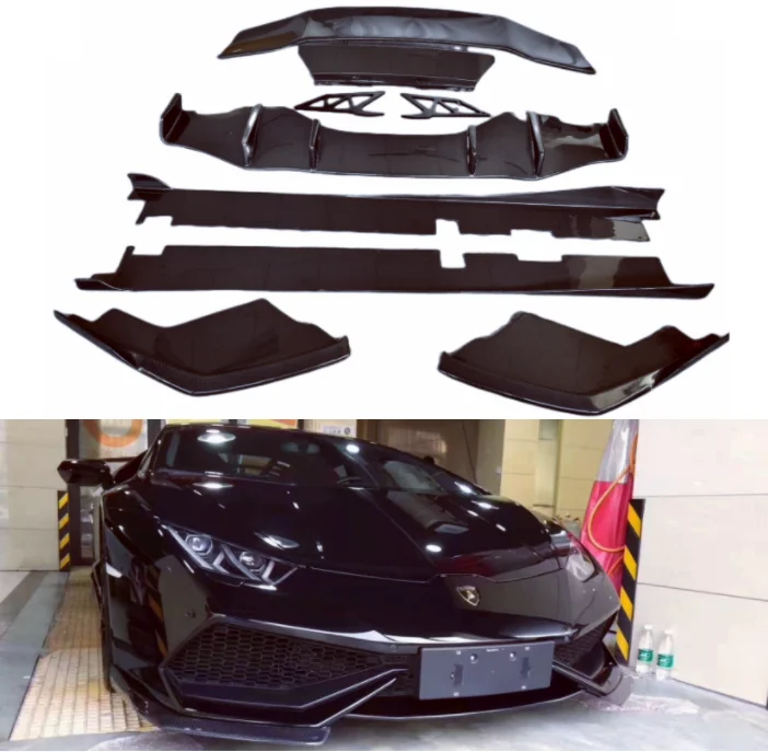 

For Lamborghini Huracan LP580 LP610 2014-2020 Bumper Front Lip Splitters Rear Diffuser Side Skirt Spoiler Carbon Fiber Body Kit