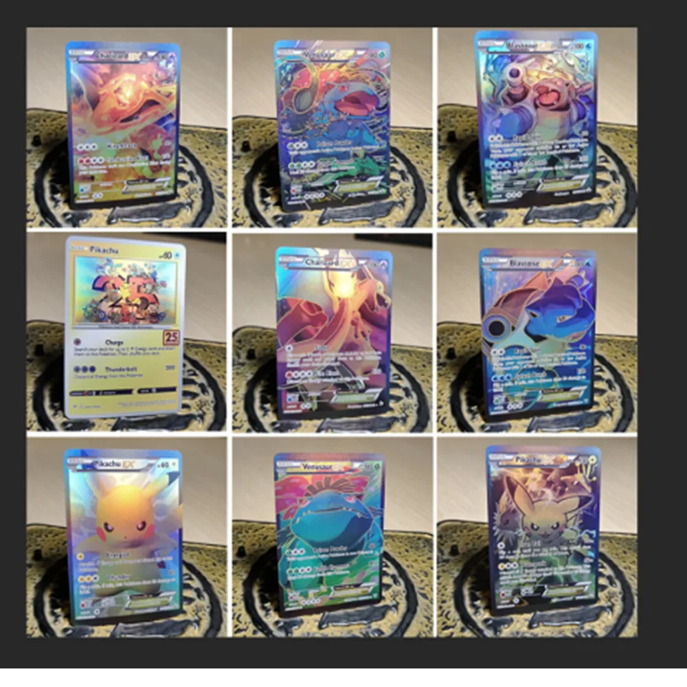 

9Pcs/set Pokemon 25Th Anniversary Commemorate Anime Flash Card Pikachu Charmander Blastoise Venusaur Game Collection Card Toys