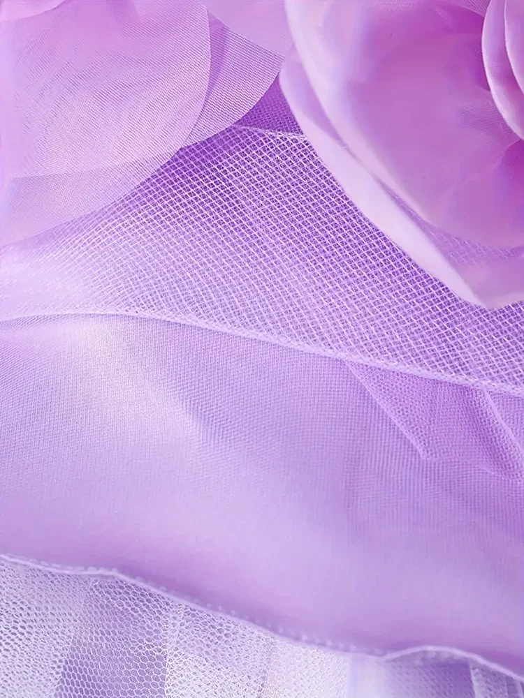 Girls Princess Dress Luxury Elegant Lilac Sleeveless Party Evening Dresses Kids Wedding Birthday Ball Gown For Girl Children 5