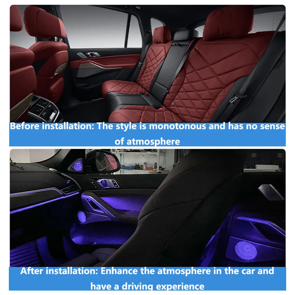 BMW x5 x7 g05 g07 용 HiFi 음악 스테레오 스피커 앰비언트 라이트, 11 색 LED 스피커 커버, 인테리어 스피커 장식 조명