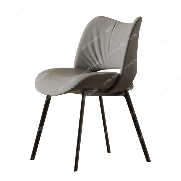 

Итальянский минималистичный обеденный стул для дома и ресторана, высококачественное кресло из натуральной кожи, кремовое бесшумное духовое кресло