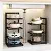 Adjustable Pot Rack Organizer, Kitchen Stainless Steel Pot Storage Rack ,Multi-Layer Household Pot and Pan Organzier for Kitchen 3
