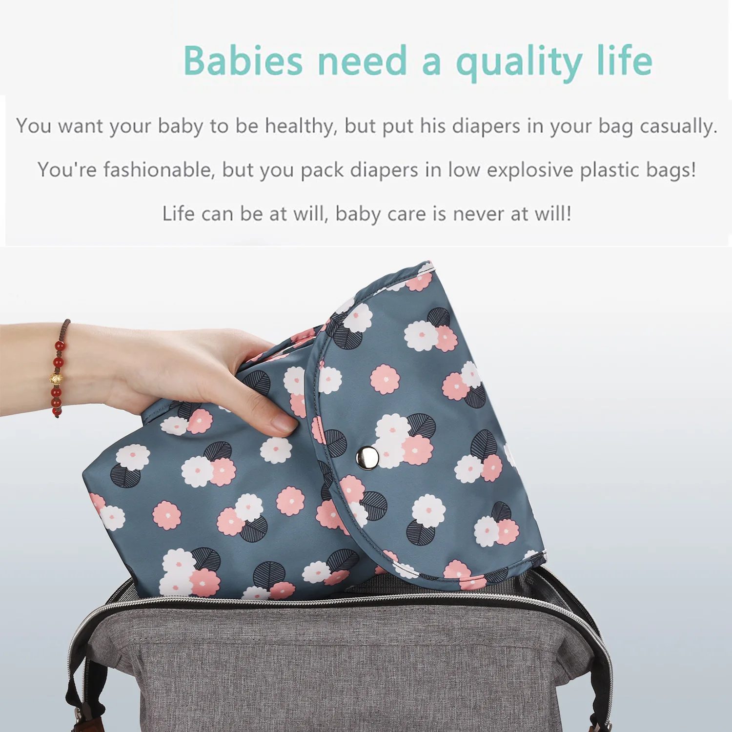 Baby Waterproof Reusable Diaper Bag Simple Mommy Storage Organizer Diaper Backpack for Boys Girls Changing Bag Care Accessories