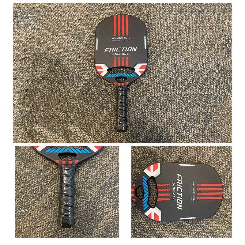 New Hollow Out Design 14MM Thickness 3K Carbon Fiber Pickleball Paddle Hot Pressing Integrated Racket