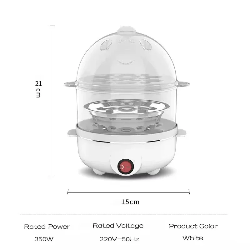 Egg Cooker Multifunctional Electric Egg Boiler Double Layers Cooker Mini Steamer Poacher Kitchen Cooking Breakfast Machine