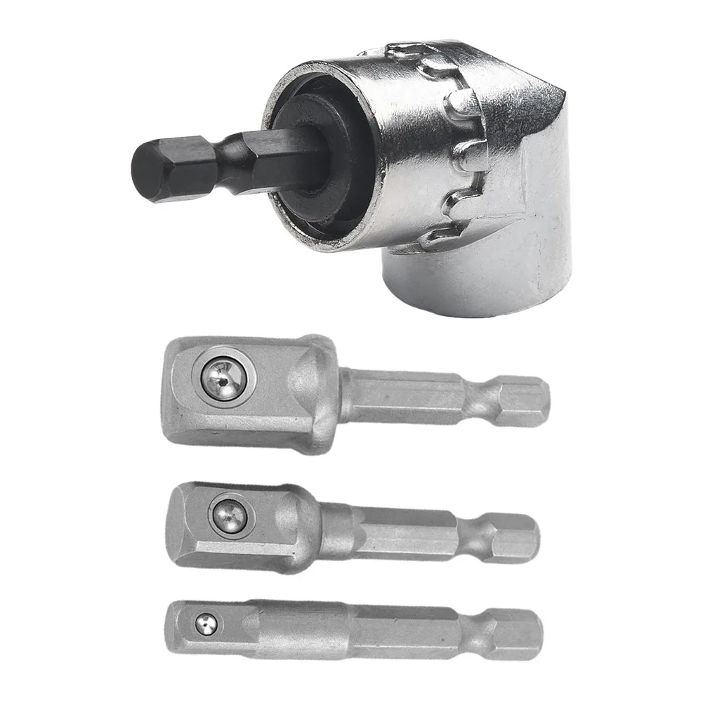 

Socket Adapter Set 4pcs 105 Degree Corner Hex Shank Drill Bits Extension Versatile Secure For Heavy Duty Impact Drivers