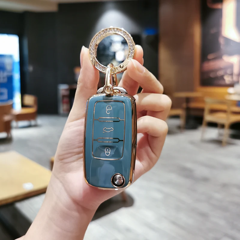 Cover Chiave/telecomando per Volkswagen VW Polo Golf Passat Tiguan Beetle Caddy T5 Up Eos Skoda Octavia Seat Leon Altea - Scf43e768669e4da48c6bad315f0bb4d8D