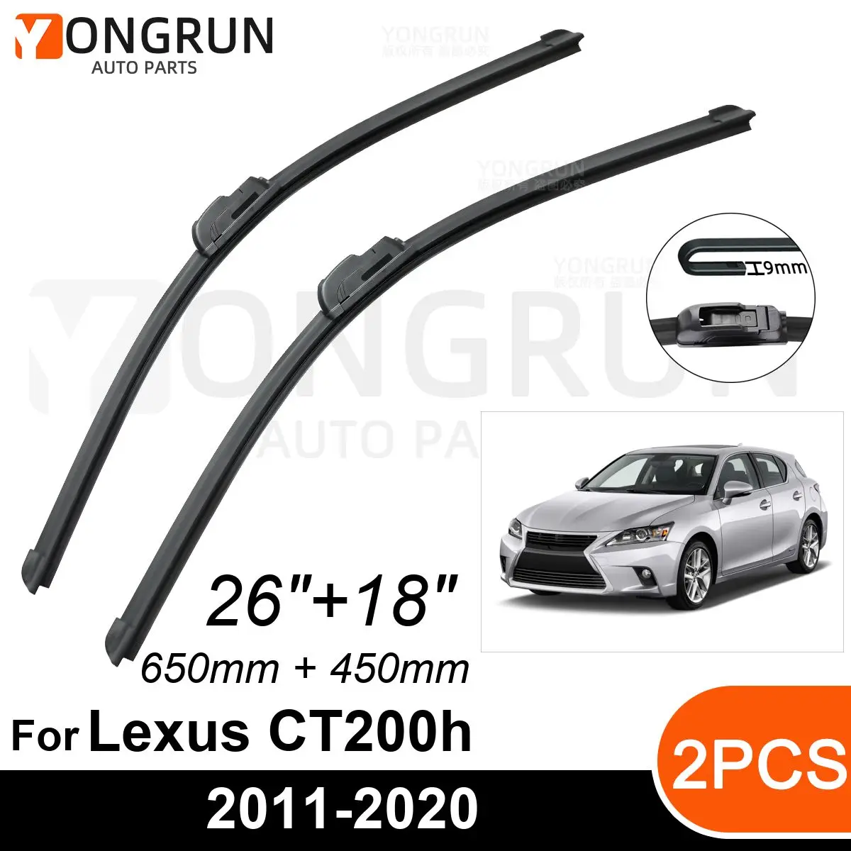 

Стеклоочистители для Lexus CT200h 2011-2020, 26 + 18 дюймов