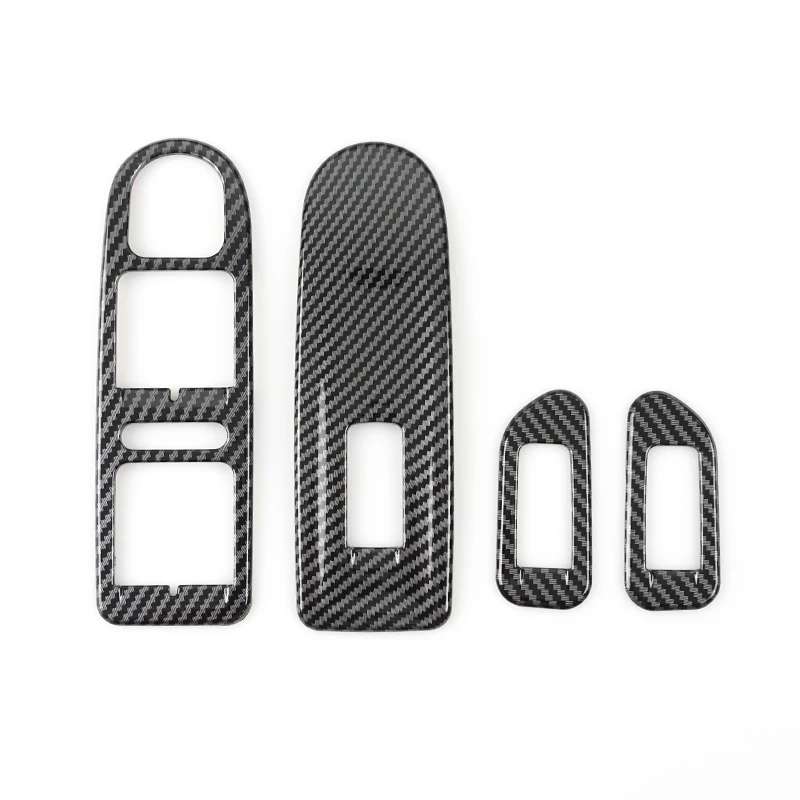 ABS Carbon Fiber Printed Car Styling Window Lift Control Door Handle Panel Cover Trim For VW Golf 6 MK6 2009 2010 2011 2012 2013