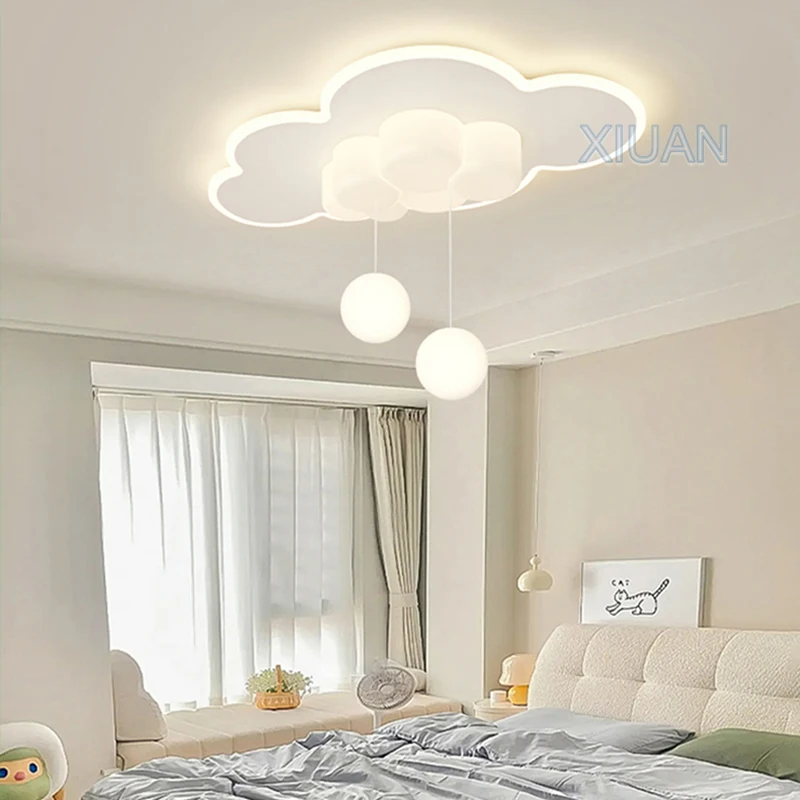 Lampade da soffitto minimaliste per camera dei bambini Hanging Ball Bubble Droplight White Cloud camera da letto lampadario luce soggiorno Indoor