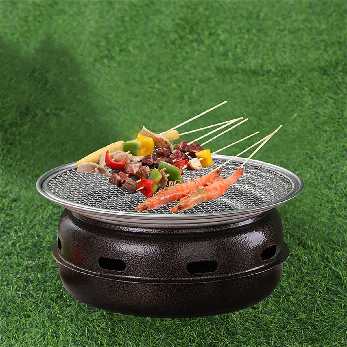 야외 캠핑의 필수품! 휴대용 무연 바베큐 그릴