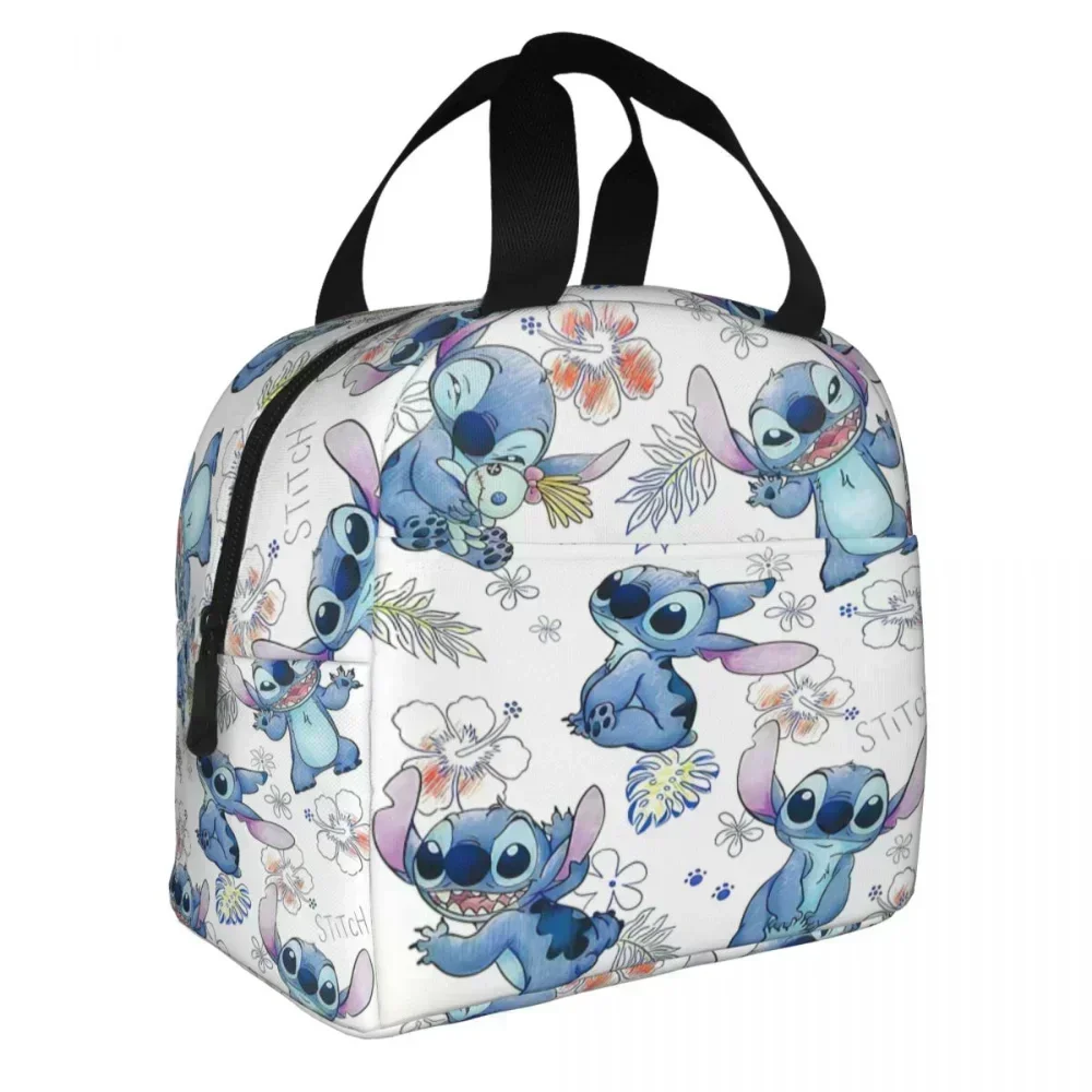 애니메이션 스티치 보온 도시락 가방, 학교 어린이 사무실 주머니, 휴대용 보온 쿨러 도시락 상자, 크리스마스 선물 핸드백