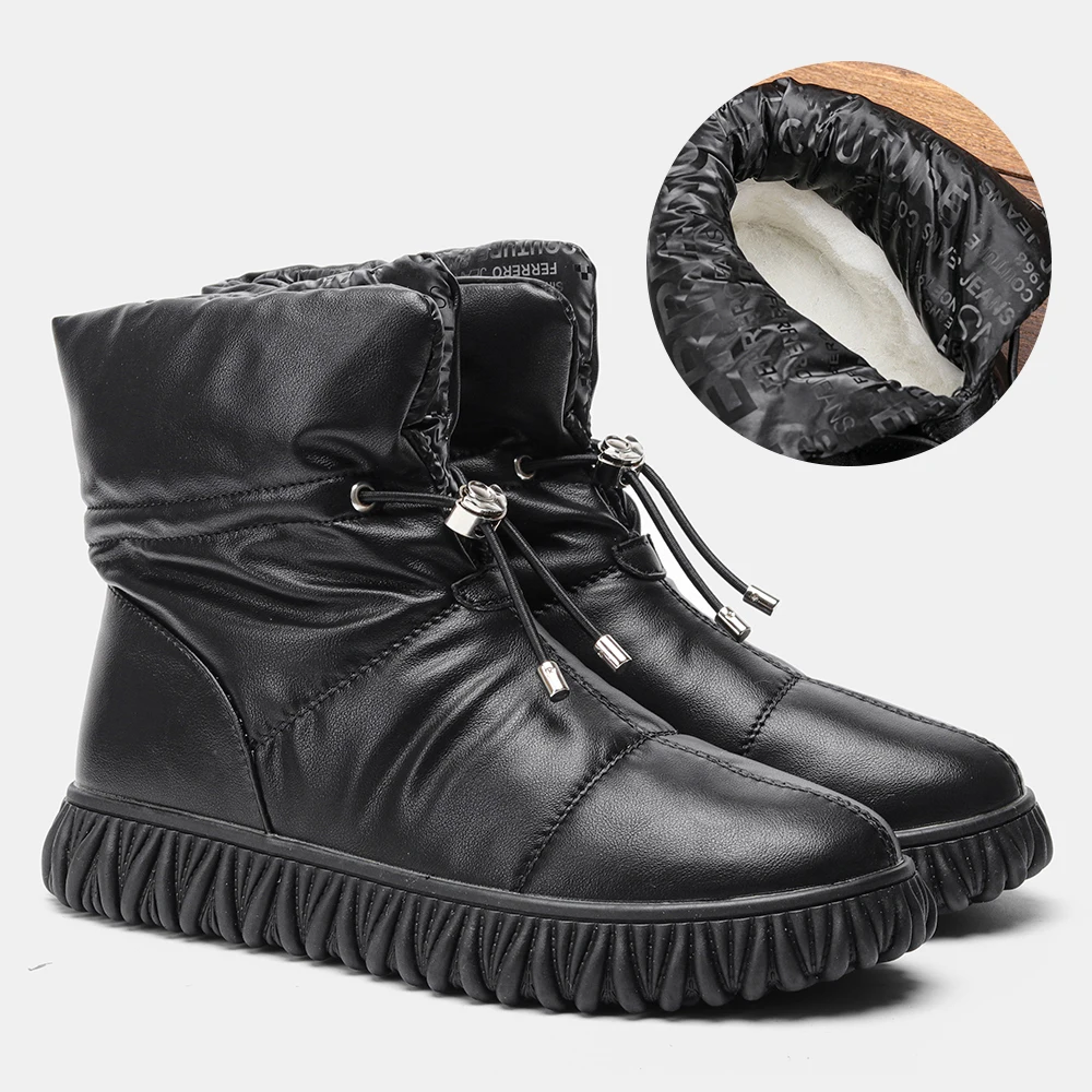 Women Snow Boots Genuine Leather Winter Boots