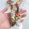 25*100mm Wedding Dragees Test Tube Wedding glass jar Cork Dragees Glass Bottle DIY Crafts Candy Bottle Wedding Gift 1