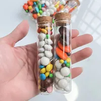 25*100mm Wedding Dragees Test Tube Wedding glass jar Cork Dragees Glass Bottle DIY Crafts Candy Bottle Wedding Gift 1