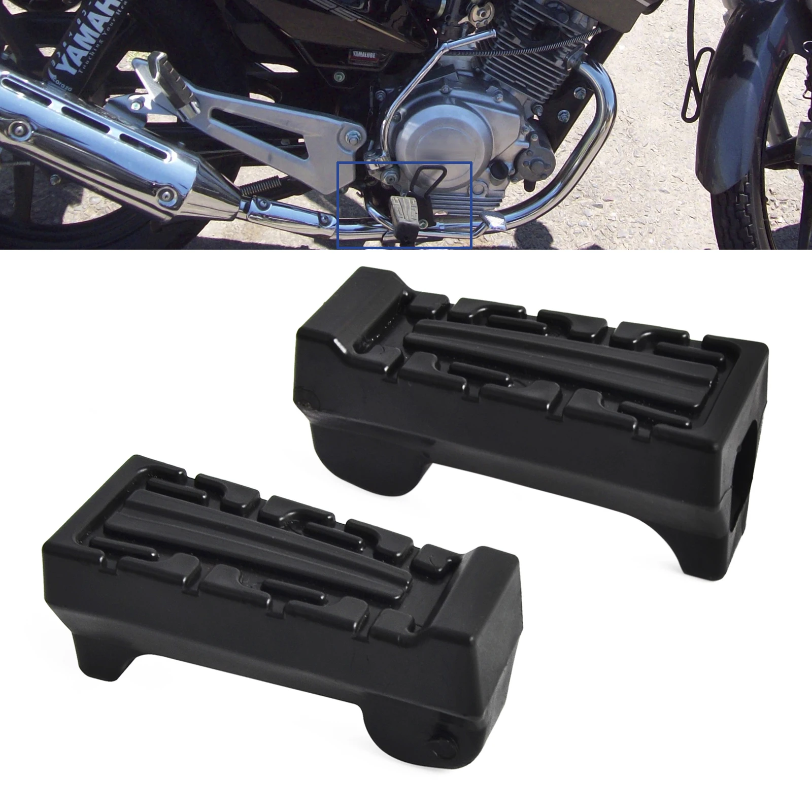 Motorcycle Accessories Motorcycle Footrests Motorcycle Foot Pedals Motorcycle Front Rubber Footrests Foot Pegs Footrest Footpegs for Yamaha YBR125 YBR 125 All Year 5VL-F7413-00