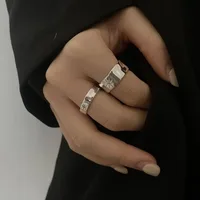 925 Sterling Sliver Star Rings Y2K Couple Zircon Star Open Ring for Women Men Wide Retro Figner Rings Lovers Gift Jewelry - Image 4