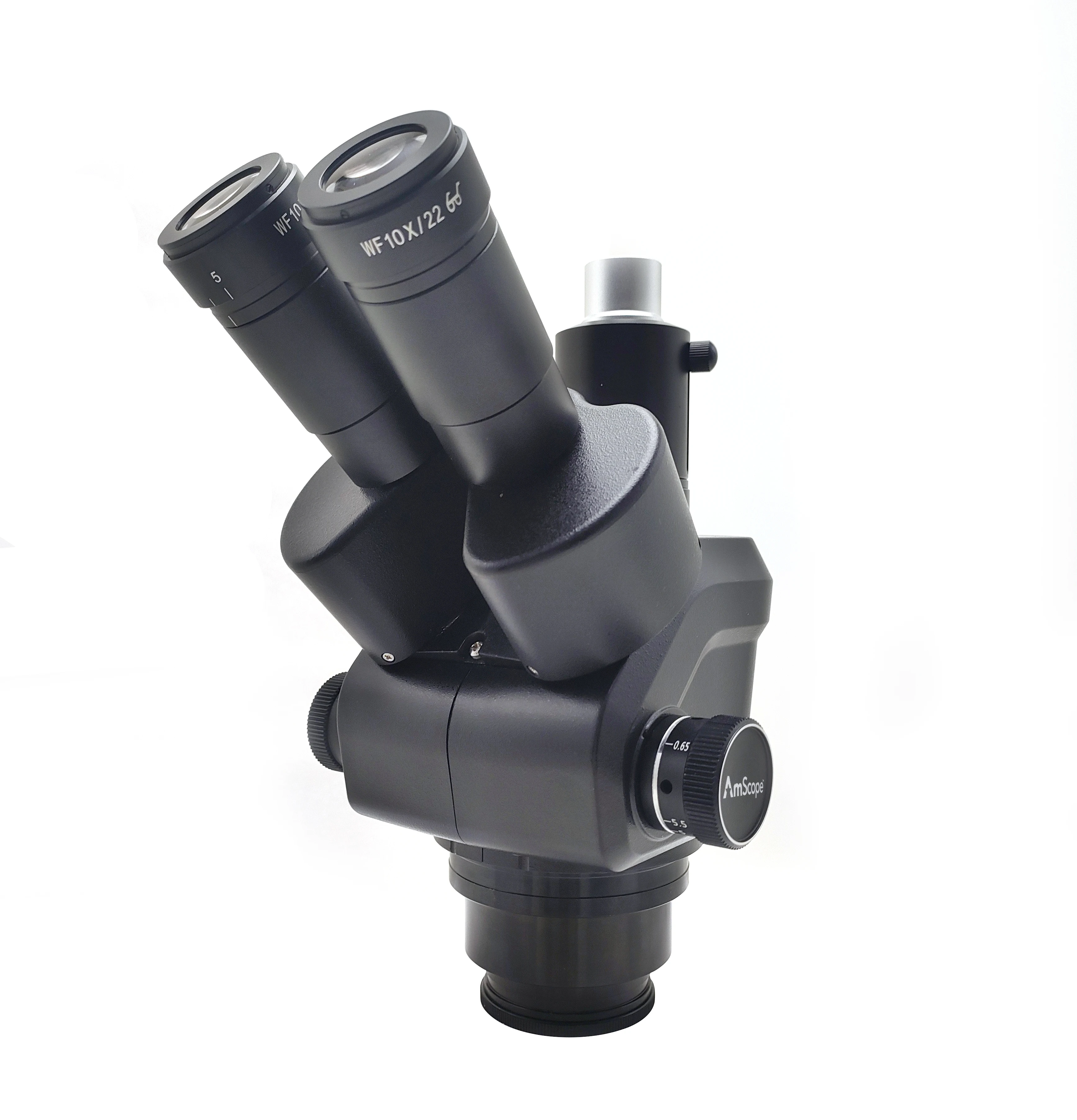 AmScopeSimulFocalBlackTrinocular65X55XContinuousZoomHighqualityStereoMicroscope