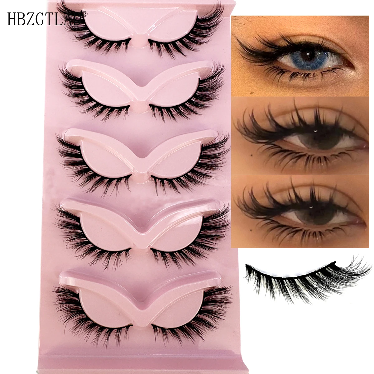 Neue Katzenaugen-Wimpern, Nerz-Wimpern, 3D-Locken, geflügelt, natürlich, realistisch, unordentliches Ende, verlängerte dicke falsche Wimpern, weiche gefälschte Wimpern