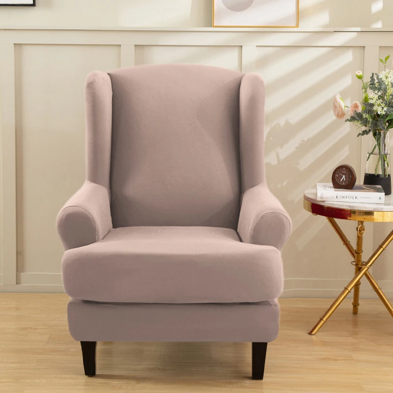 Stretch Wing Chair Cover Elastic Armchair Covers Wingback Sofa Slipcover with Seat Cushion Cover Furniture Protector Case