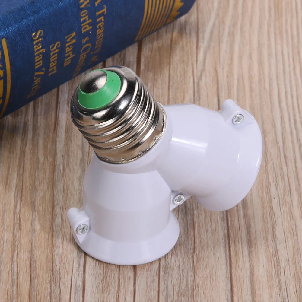 1/3Pcs 2 In 1 Double E27 Socket Base Extender Splitter Converter Plug Halogen Light Lamp Bulb Holder Copper Contact Adapter Tool