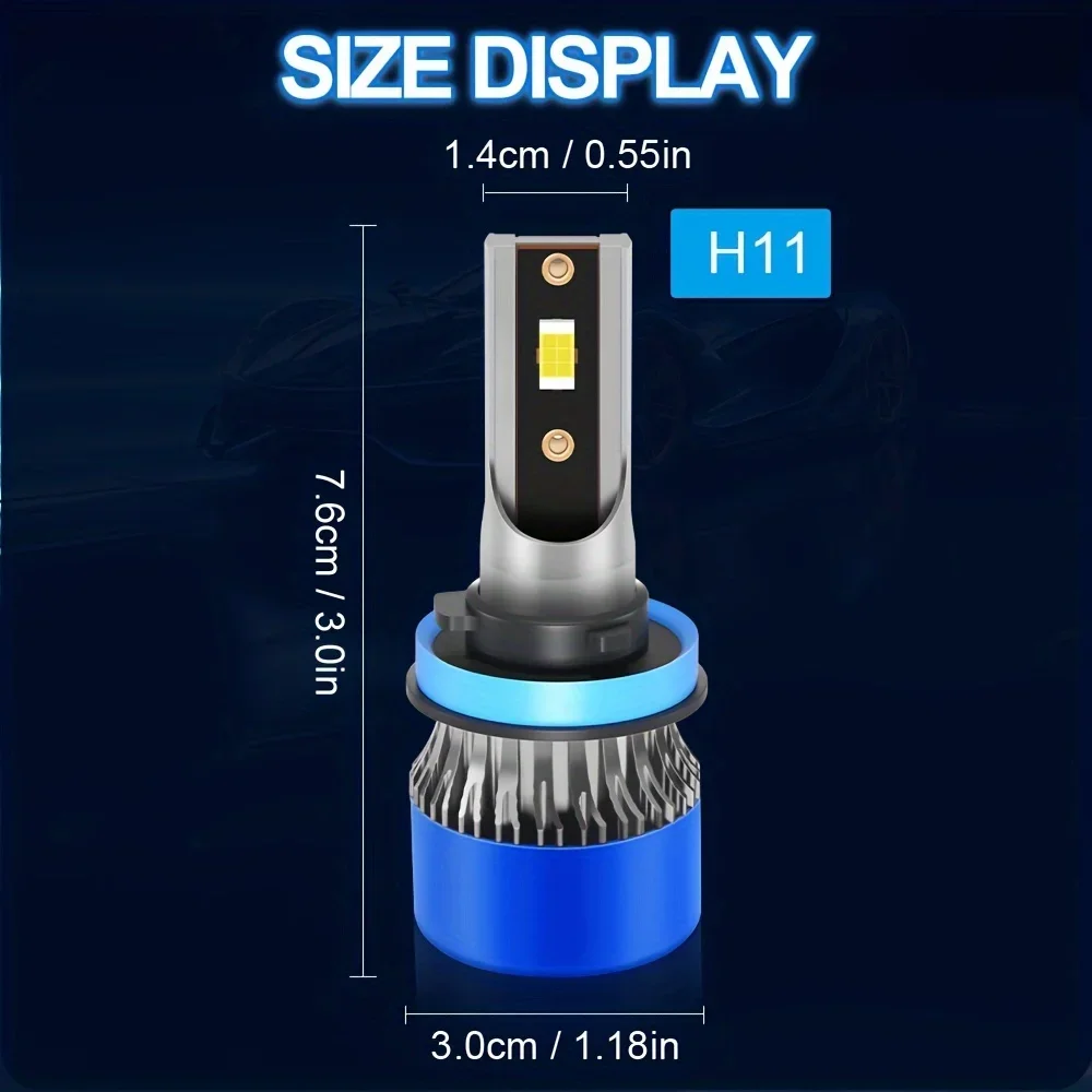 Fit For Nissan Altima (2007-) 6000K White H11+H11 Hi/Lo Beam Light+H11 Fog Lamp CSP Bright Chip 800% High Brightness, 6pcs