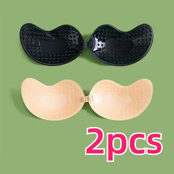 Reggiseno adesivo invisibile senza spalline Nastro per il seno Reggiseni push up Lingerie da donna Copricapezzoli in silicone senza cuciture Bralette Pasties