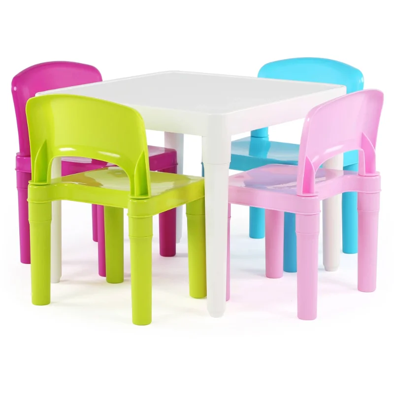 

Tot Tutors Kids 5 Piece Table and Chairs table and chair set Set - Pastel kids