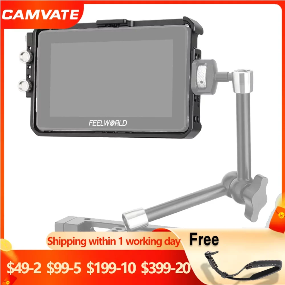 

Кронштейн для монитора управляющего CAMVATE с резьбовым винтом 1/4 "-20 эксклюзивно для FeelWorld F5 Pro/F5 Pro V2 1/4" Mornitors, новинка