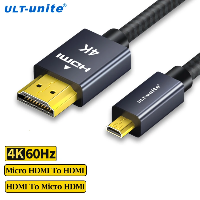 Micro SATA Cables Adaptador de cable HDMI macho (tipo D) a HDMI hembra  (tipo A)