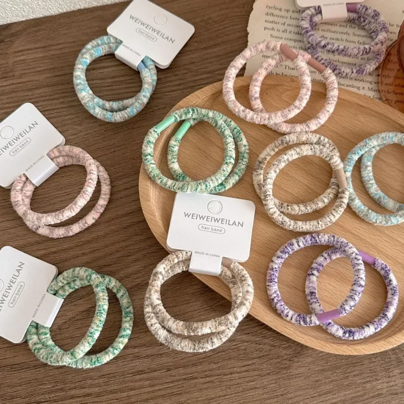 

4Pc Korean Colorful good high Elasticity Hair Ties Scrunchies for Women Girls Ponytail Holder Hair Rings Rope Accessories