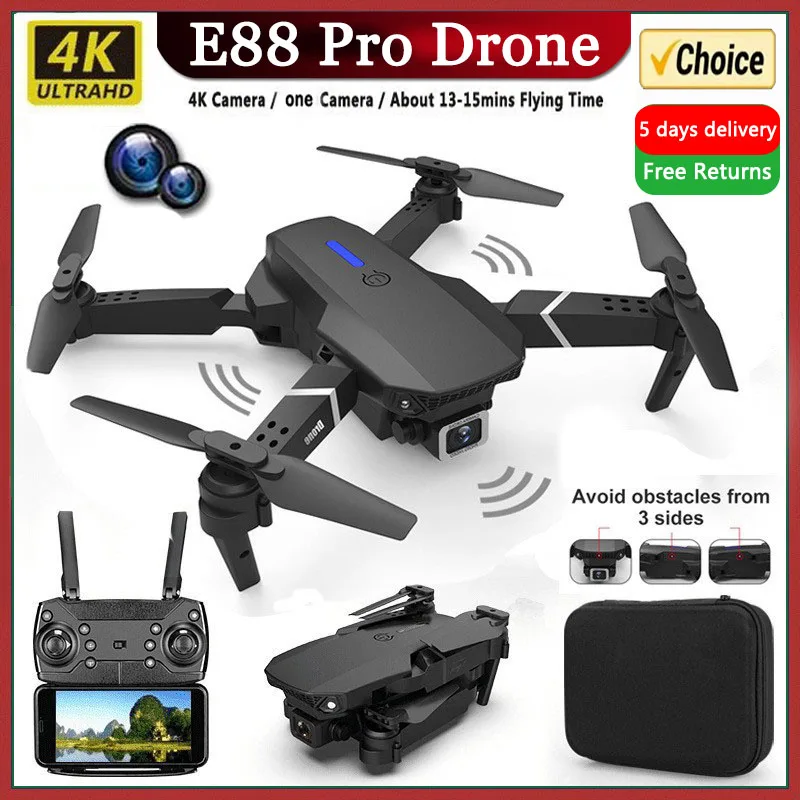 Dron profesional E88Pro 4K con gran angular de 1080P helic ptero dron-profesional-e88pro-4k-con-gran-angular-de-1080p-helic-ptero