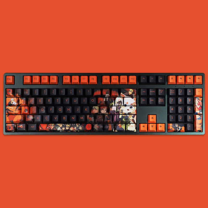Anime Gaming Key Caps Grupo Ninja Keycap Pbt Dye Subbed Keycaps Desenhos Animados Keycaps Ansi 61 87 104 108 Layout Layout