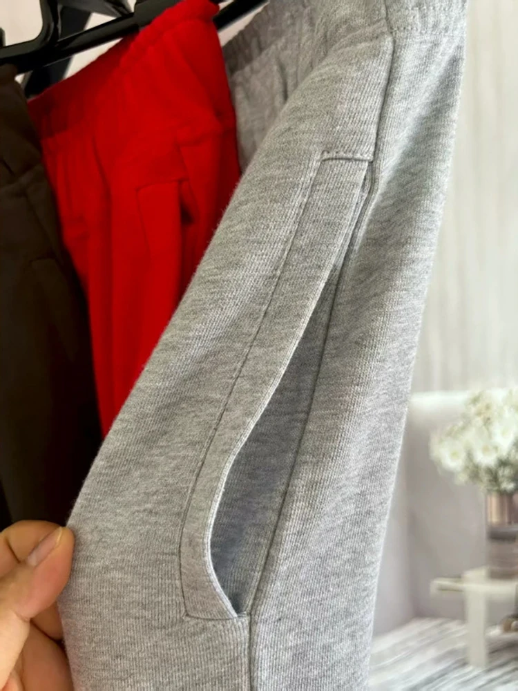 Frühlingsneuheit: Minimalistische, lässige Sport-Hose für Damen und Herren, Baumwolle, gerade geschnitten, Jogginghose – Detail 8