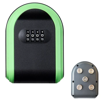 Magnetic Key Holder with Lock Magnet Key Lock Box Hidden Under Car Secure 4-Digit Combination with Resettable Code For for Store 1
