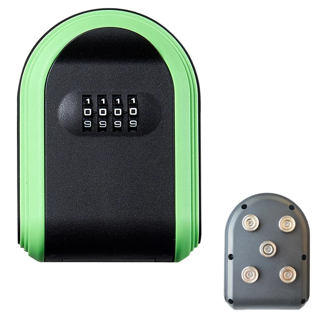 Magnetic Key Holder with Lock Magnet Key Lock Box Hidden Under Car Secure 4-Digit Combination with Resettable Code For for Store 1