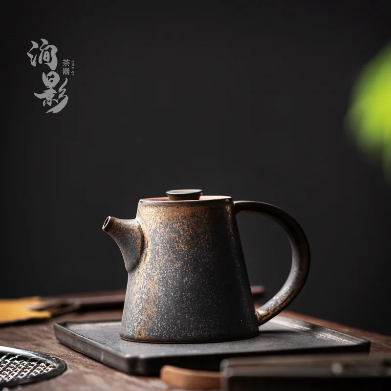 

Japanese Style Coarse Pottery Teapot Vintage Teapot Simple Home Handheld Pot Kettle Ceramic with Filter Small Single Pot Wholesa