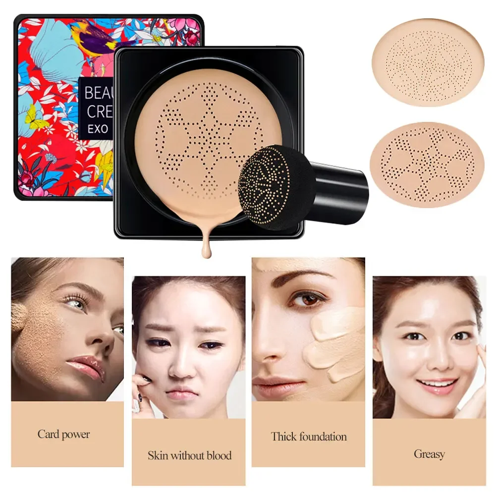 Cushion Foundation Magic Foundation Mushroom Head Air CC Cream Waterproof Brighten Women Base Makeup Face Korean Cosmetics