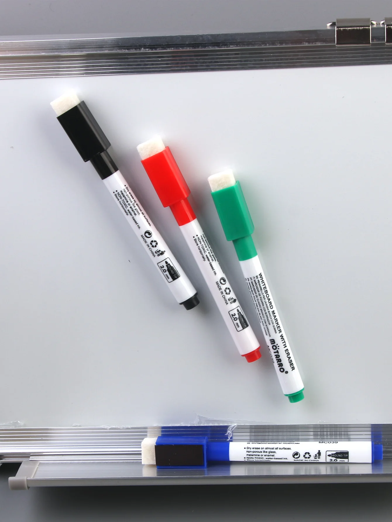 MOTARRO 4Pcs Whiteboard Magnetic Markers Set Fine Tip Dry Erase Markers with Eraser for Home Office School Supplies 5
