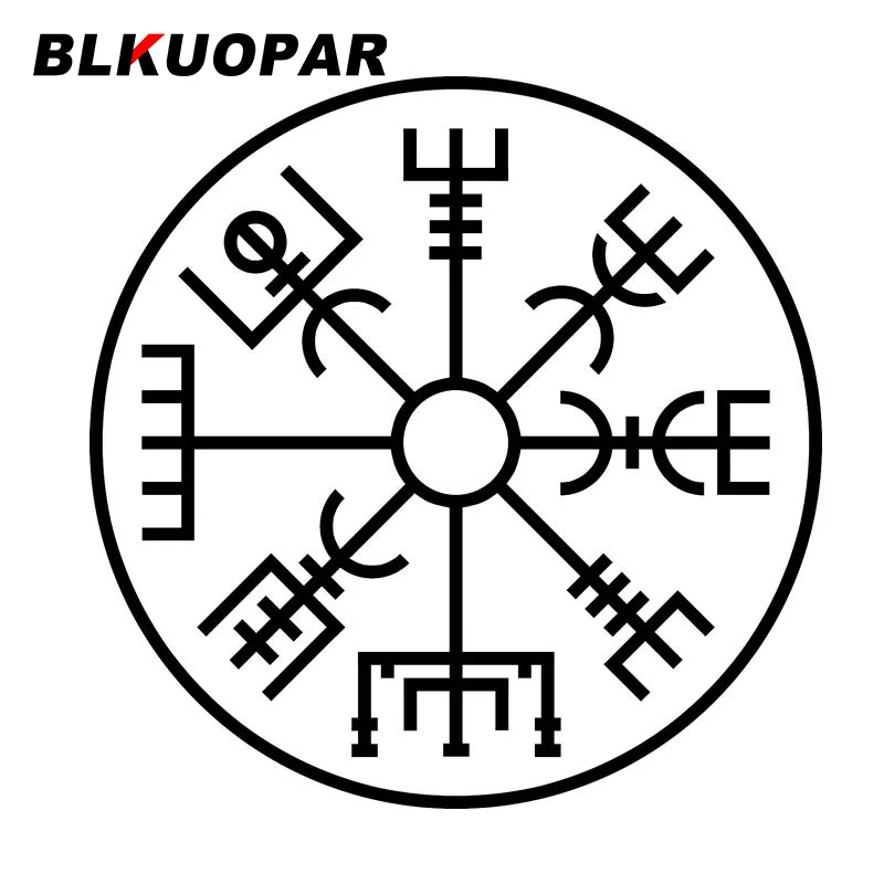 

BLKUOPAR Vegvisir Symbol Silhouette Car Stickers Die Cut Funny Vinyl Decal Cartoon Graphics Waterproof Sunscreen Car Accessories