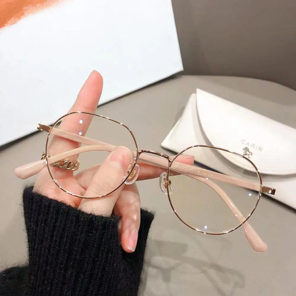 

Fashion Unisex Anti Blue Light Metal Frame Polygons Glasses Women Men Optical Eye Protection Plain Spectacles Eyeglasses 2024