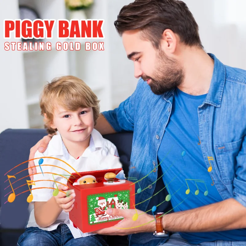 Christmas Coin Bank Kids Money Bank Automated Santa Claus Thief Money Boxes for Children Coin Piggy Saving Box Xmas gift