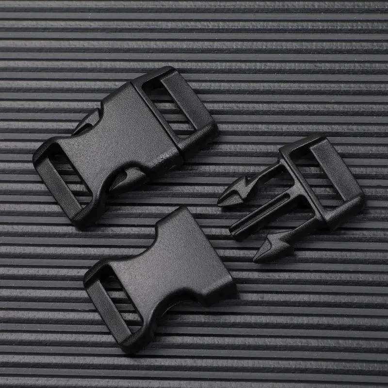 10pcs Quick Side Release Buckle Clip for Paracord Bracelet Outdoor Backpack Bag Strap 15mm Plastic Curved
