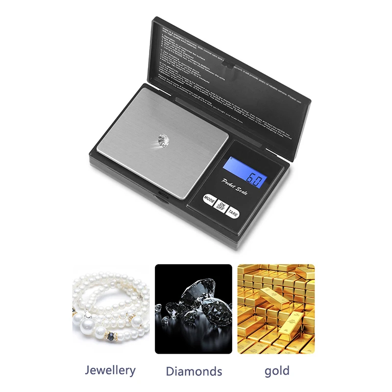 High Precision Mini Electronic Scale Portable Jewelry Pocket Scale Accuracy Range 500/1000G-0.1G With LCD Display